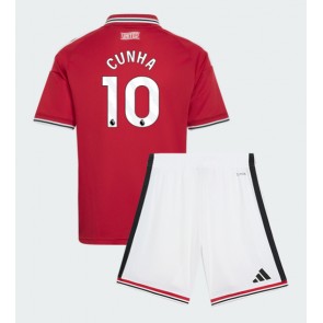 Manchester United Matheus Cunha #10 Hemmaställ Barn 2026-27 Kortärmad (+ Korta byxor)